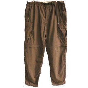 44x36 REI Convertible Pants Zip Legs Cargo Waist Cincher Brown Nylon SPF 50 XXL